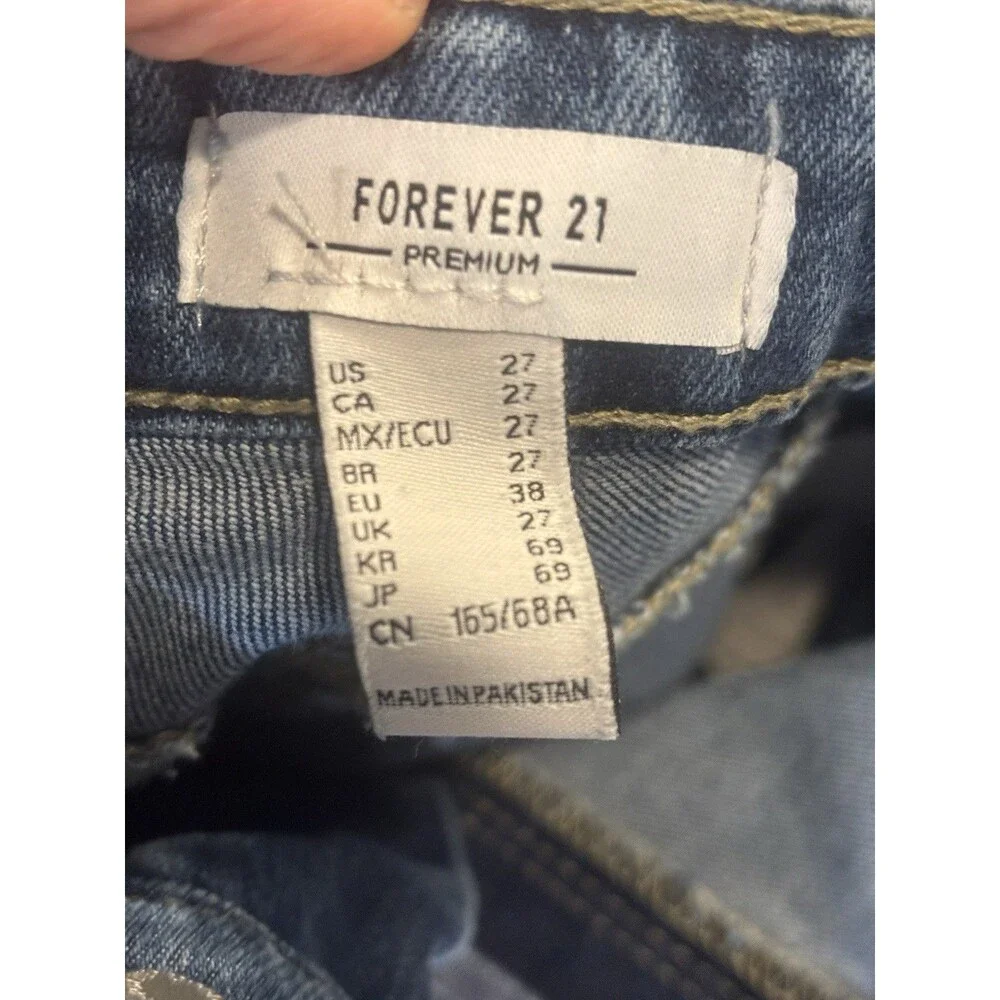 Forever 21 Super Bell Flare Jeans Size 27/4 High Rise Slim Fit Med Wash Boho